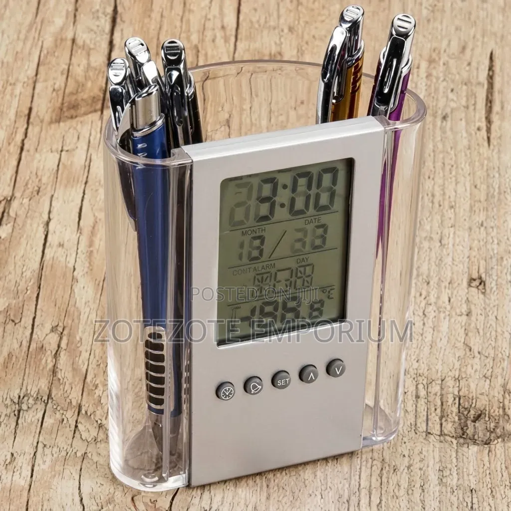 Digital Clock Pen Holder
