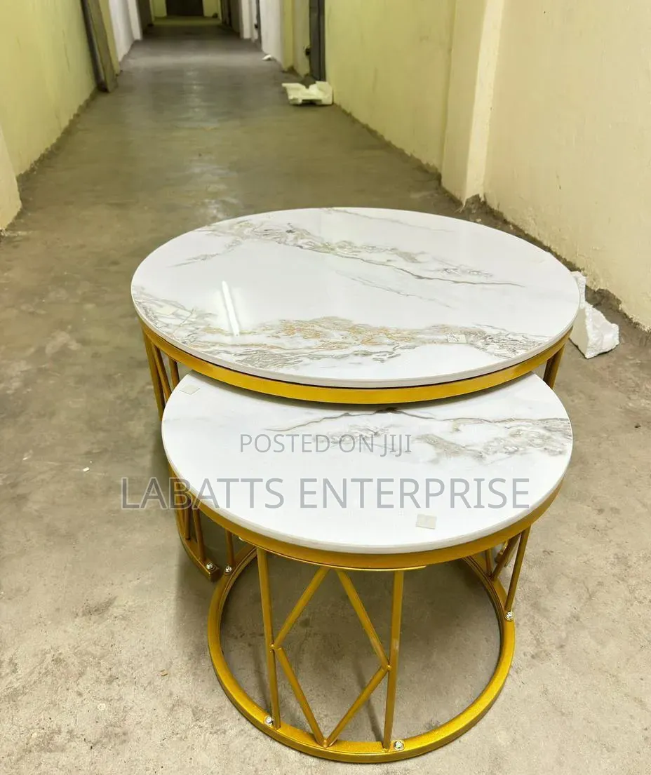 Elegant 2-in-1 Marble Nesting Side Tables