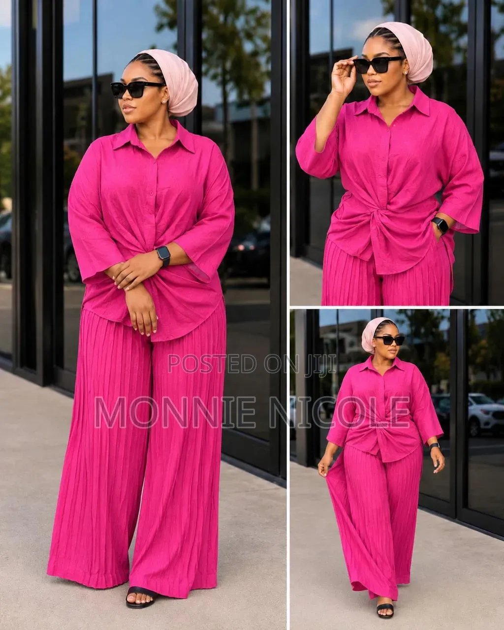 Women Casual Two Piece Set. Pallazo Trouser and Top.