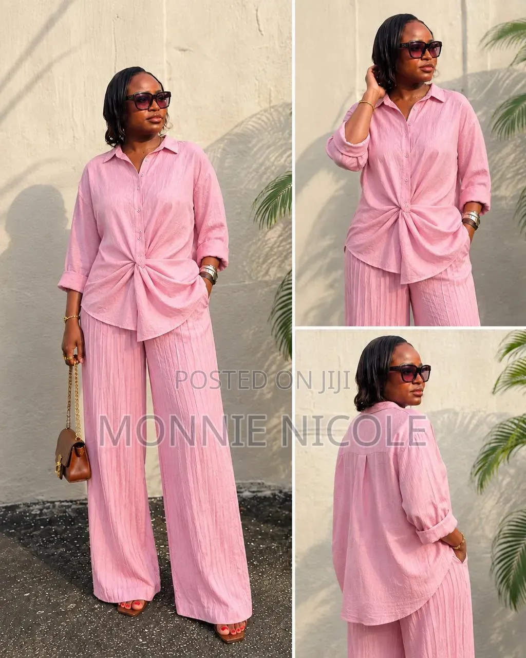 Women Casual Two Piece Set. Pallazo Trouser and Top.