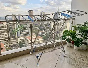 Movable Dual-Wing Clothing Hanger Station