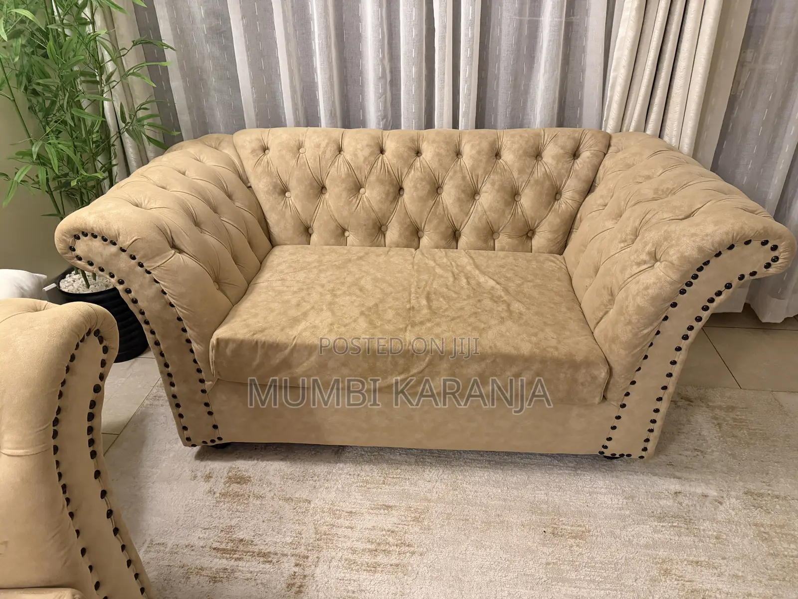 Tufted Beige Couch for Sale