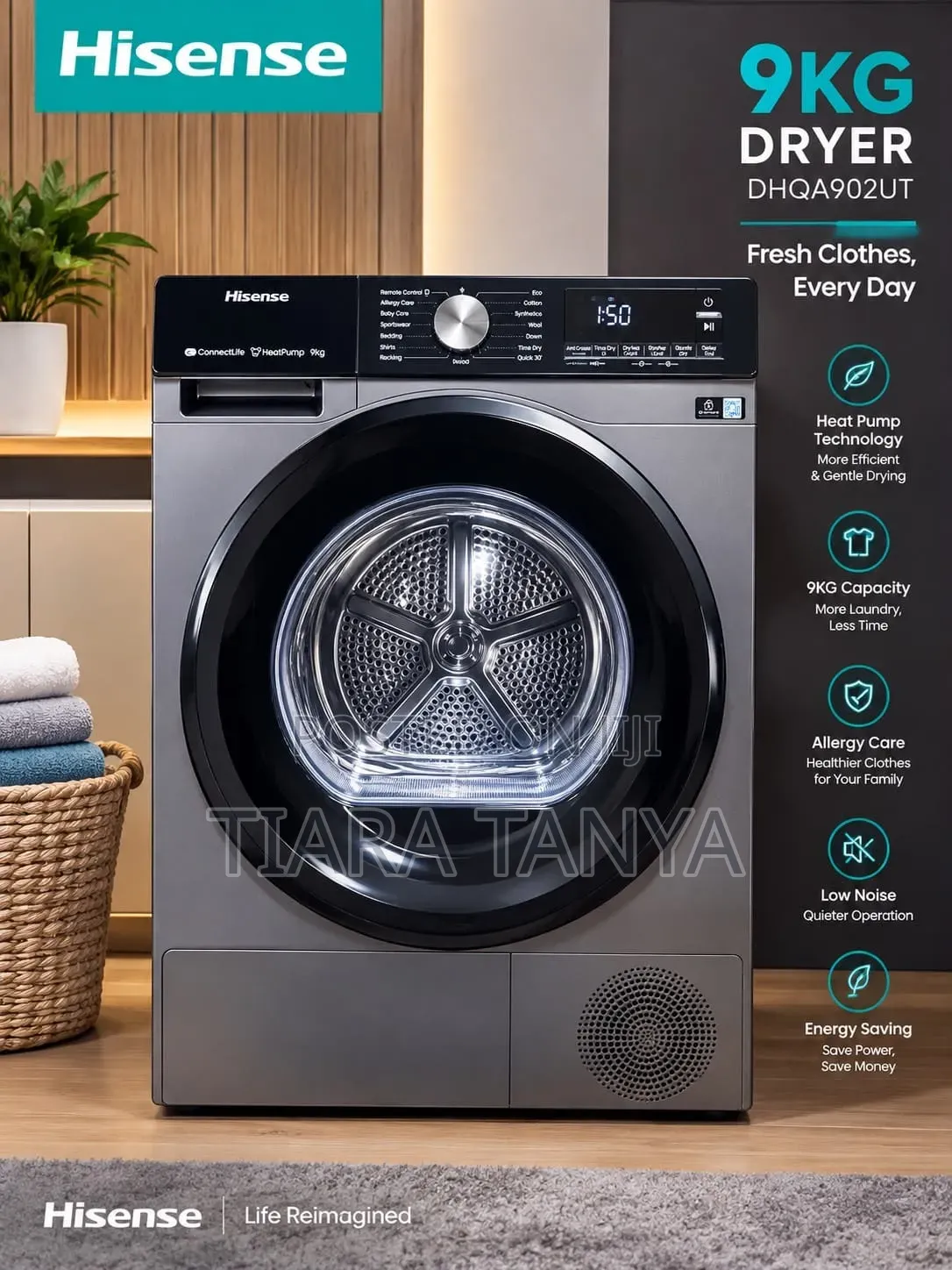 Hisense 9kg Front Load Washing Machine WFQP9