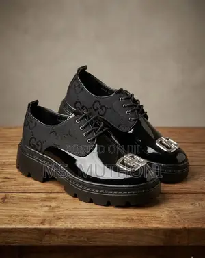 Luxury Chunky Lug-Sole Mirror Finish Oxfords