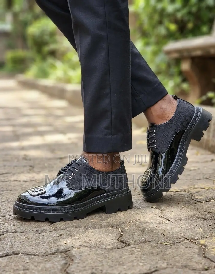 Luxury Chunky Lug-Sole Mirror Finish Oxfords