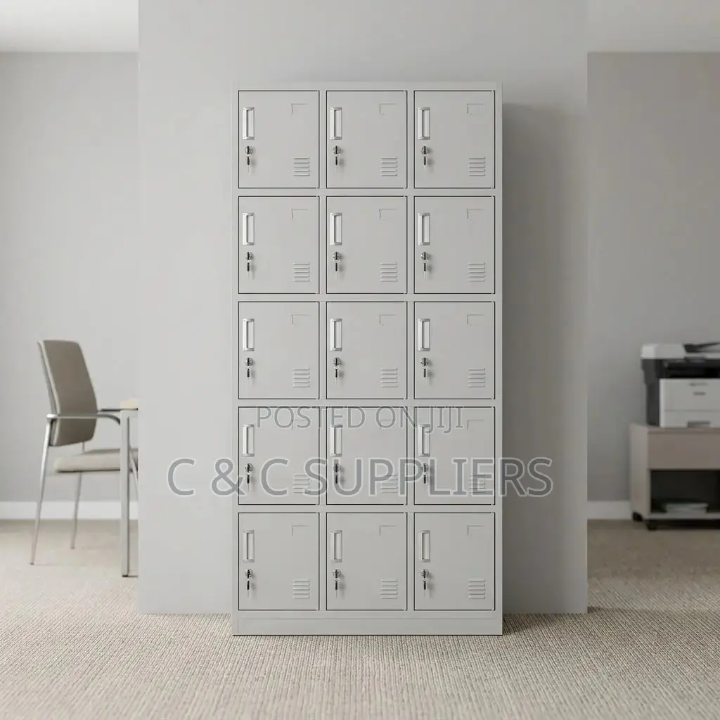 15-Door Metal File Cabinet