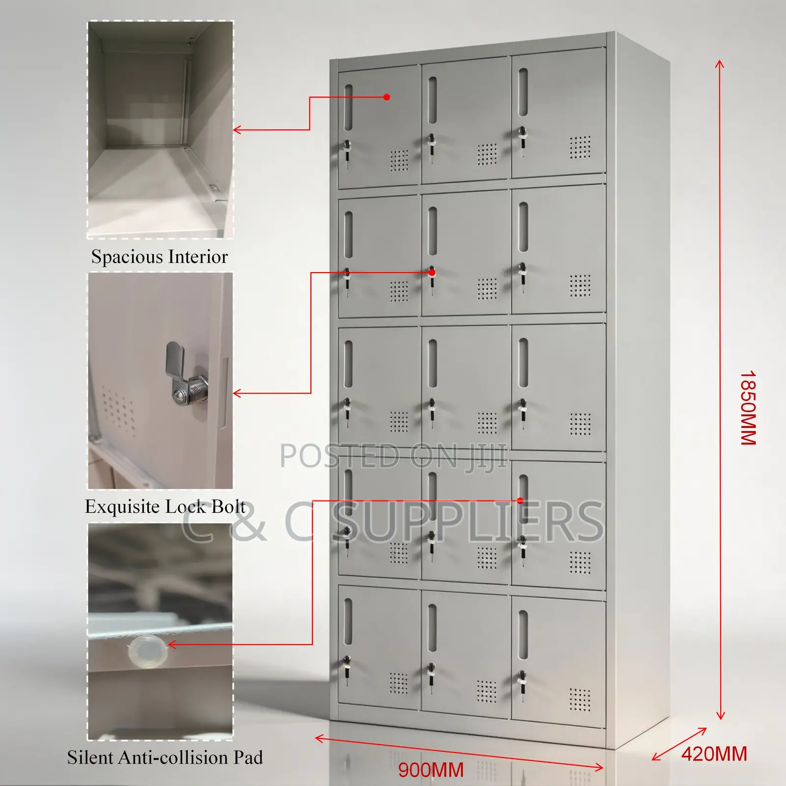 15-Door Metal File Cabinet