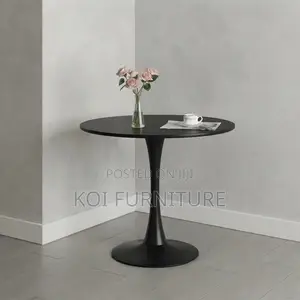 Coffee Table; Marble Round Black Home Offices Meeting Coffee Table