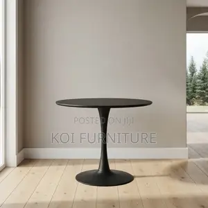 Coffee Table; Marble Round Black Home Offices Meeting Coffee Table