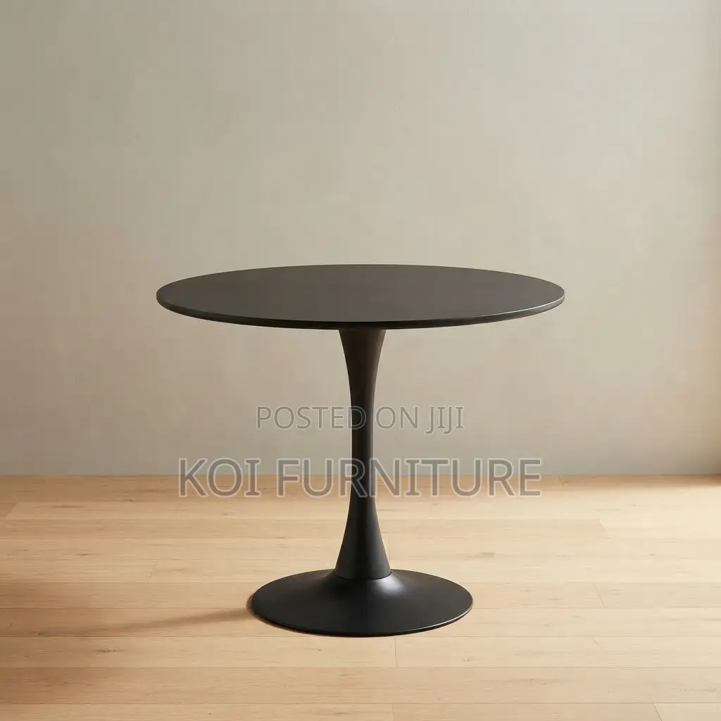 Coffee Table; Marble Round Black Home Offices Meeting Coffee Table