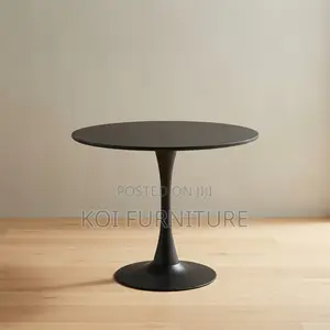 Coffee Table; Marble Round Black Home Offices Meeting Coffee Table