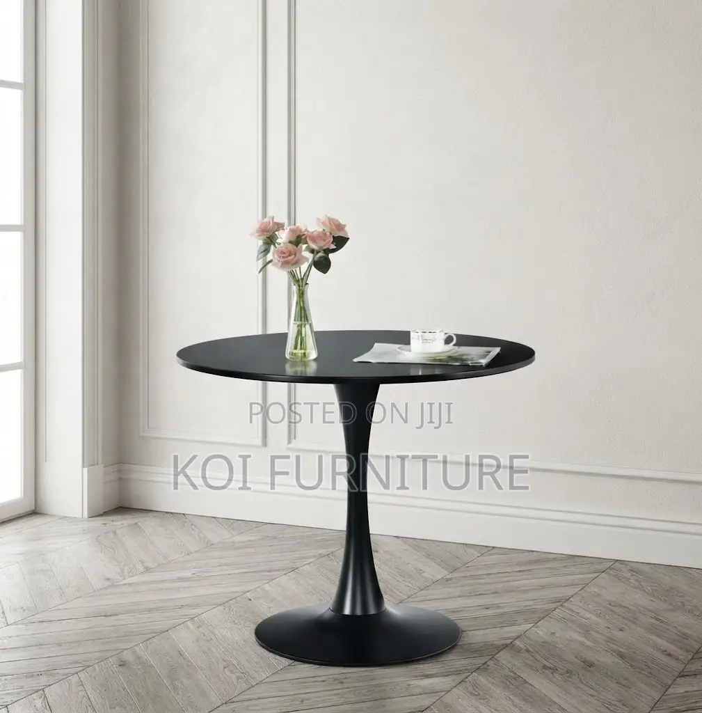 Coffee Table; Marble Round Black Home Offices Meeting Coffee Table