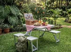 Aluminum Suitcase Outdoor Table Set