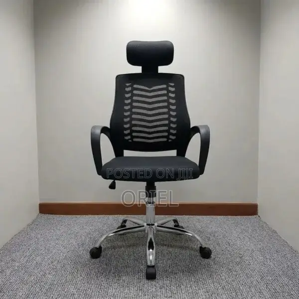 Ergonomic Office Chair With Headrest – High-Back Adjustable Desk Chair