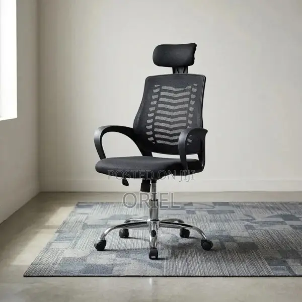Ergonomic Office Chair With Headrest – High-Back Adjustable Desk Chair