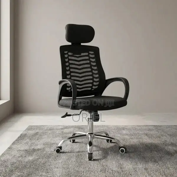 Ergonomic Office Chair With Headrest – High-Back Adjustable Desk Chair