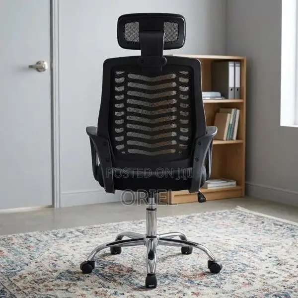Ergonomic Office Chair With Headrest – High-Back Adjustable Desk Chair