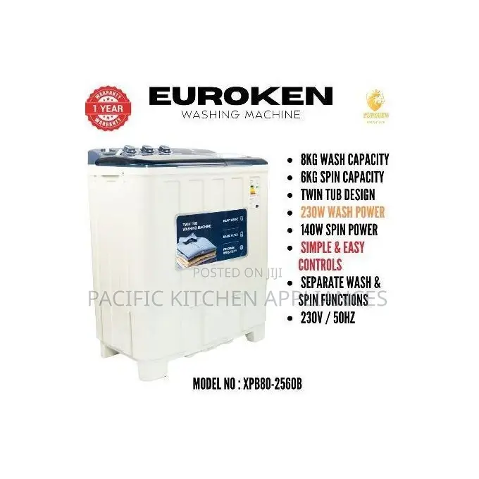 Euroken 8Kg Twin Tub Washing Machine