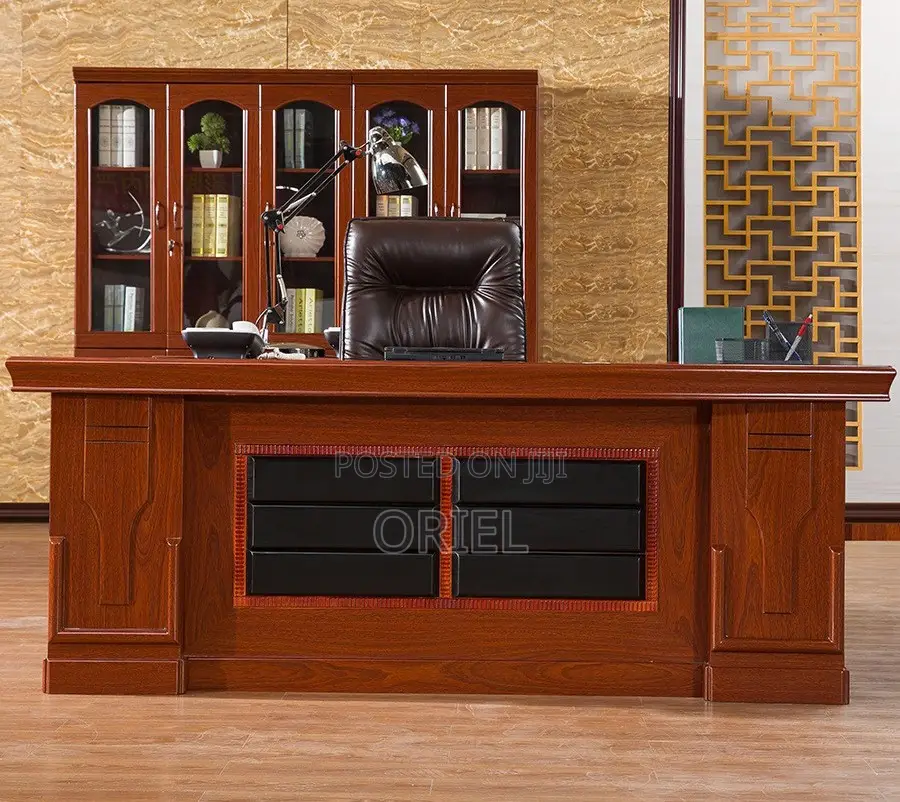 L-Shaped CEO Executive Office Desk – Modern Spacious Workstation