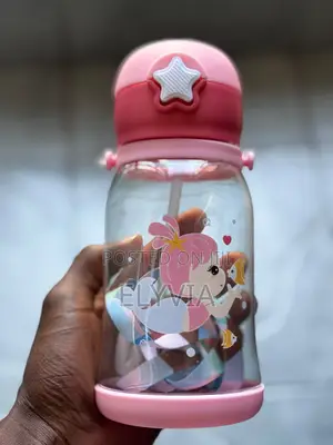 Pink Cartoon Water Bottle