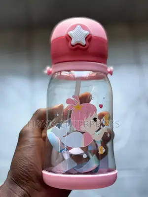 Pink Cartoon Water Bottle