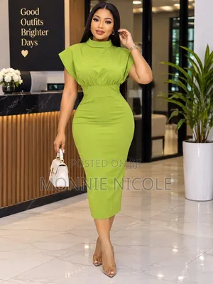 Stylish Burnt Orange Office Pencil Dress