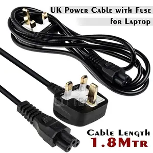 Laptop Power Cable/ Flower White Fused – 3 Pin Plug