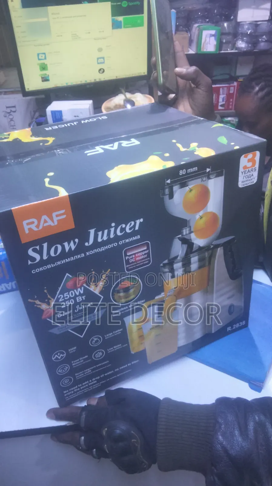 RAF R.2838 Slow Juicer 250W – Cold Press Masticating Juicer