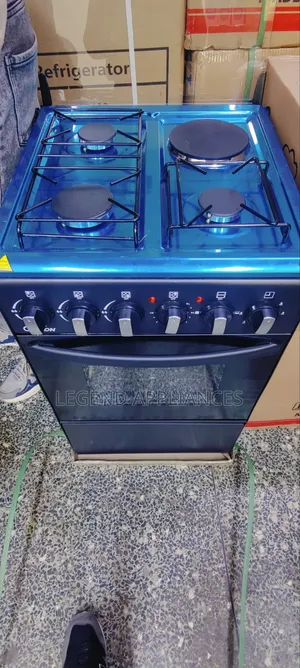 OLELON 50x55 Gas Cooker, 3 Gas Burners + 1 Hot Plate, Electric Oven