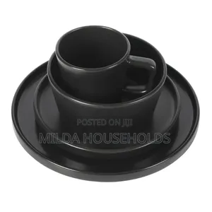 All Black 24 PCS Dinner Set