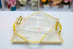Tray With Gold Rim Handles