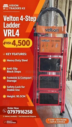 Velton Foldable 4 Step Ladder With Anti-Slip