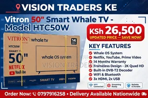 Vitron 50" Inch 50HTC50W Smart Android Whale Os System Frameless TV