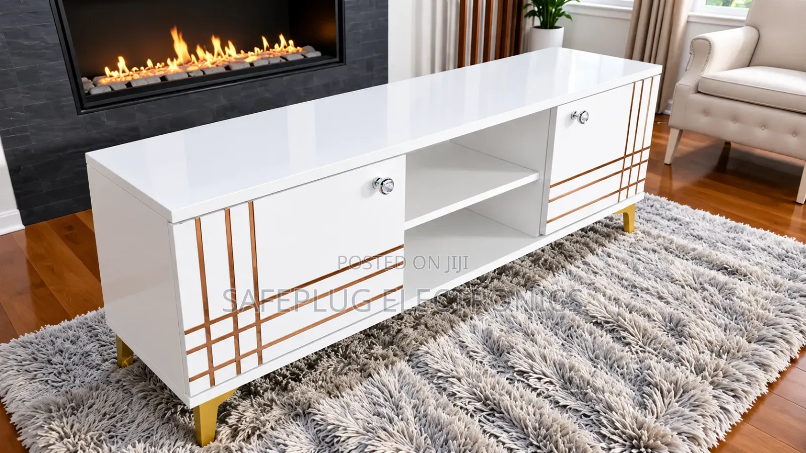 4ft TV Stand With Storage Cabinets
