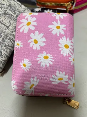 Pink Flowered Card Holder