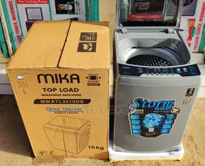 Mika 10KG Fully Automatic Top Load Washing Machine – Dark Silver
