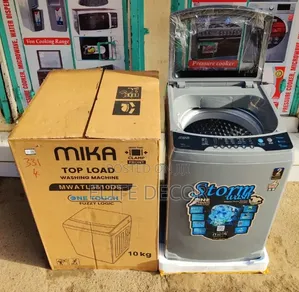 Mika 10KG Fully Automatic Top Load Washing Machine – Dark Silver