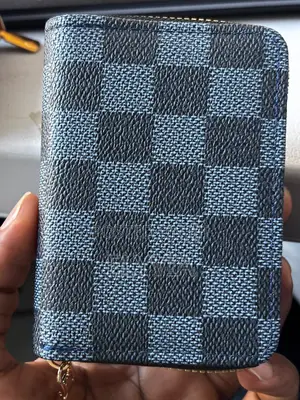 Blue Checkerboard Cardholder