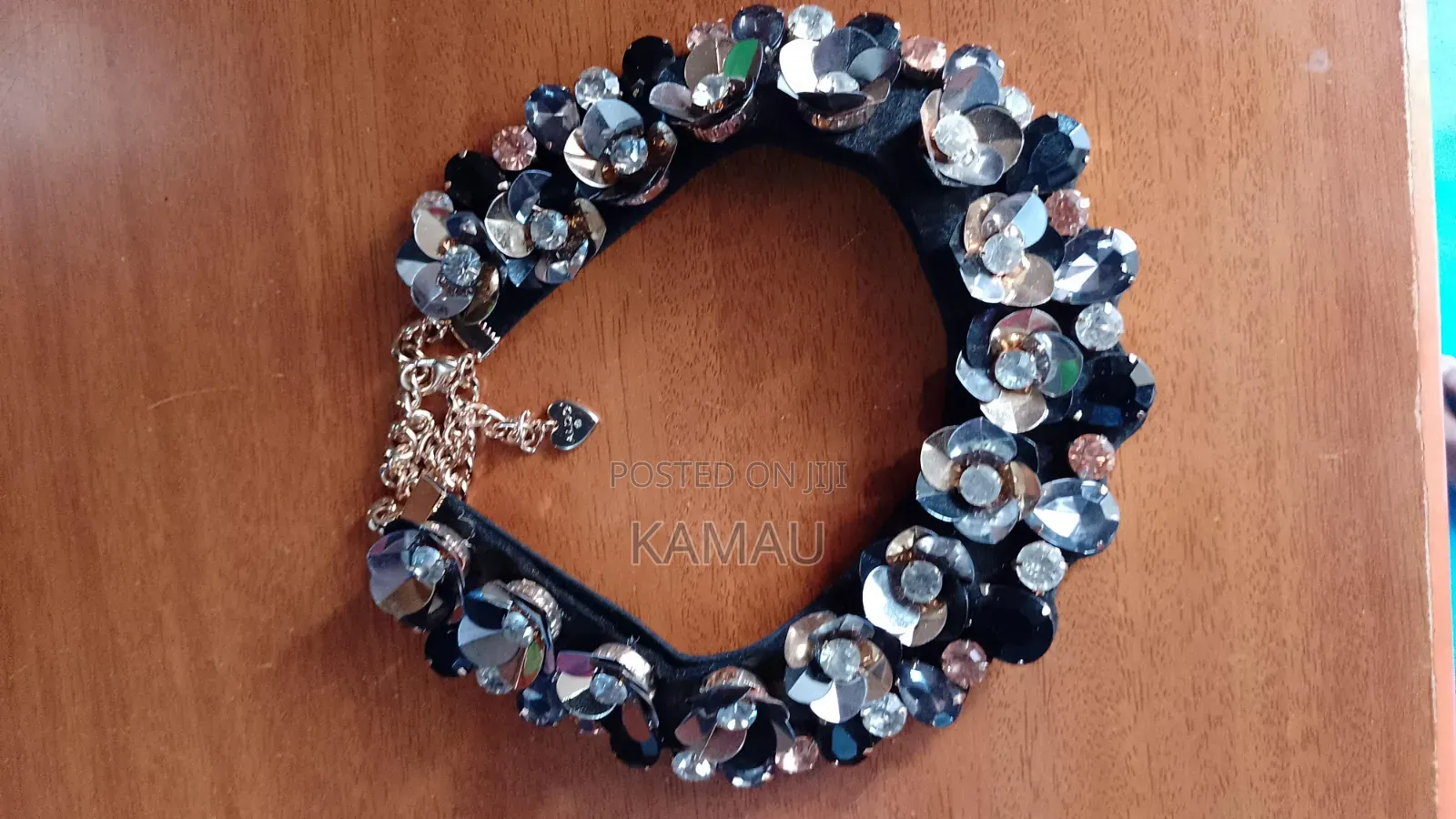 Beaded Floral Statement Necklace and Earrings Set