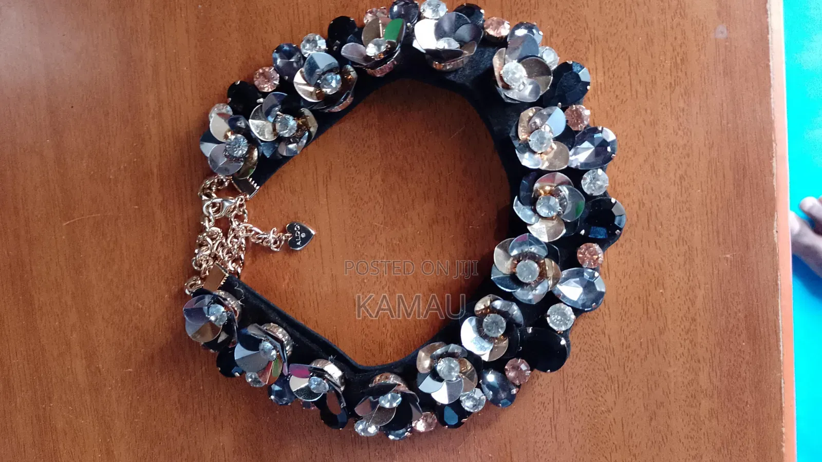 Beaded Floral Statement Necklace and Earrings Set