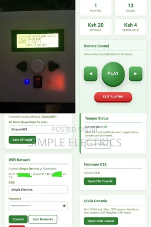 Pool Table Automation Mpesa Integration / Smart Pool Table