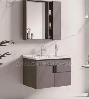 Carbinet Grey With Mirror Ad Light
