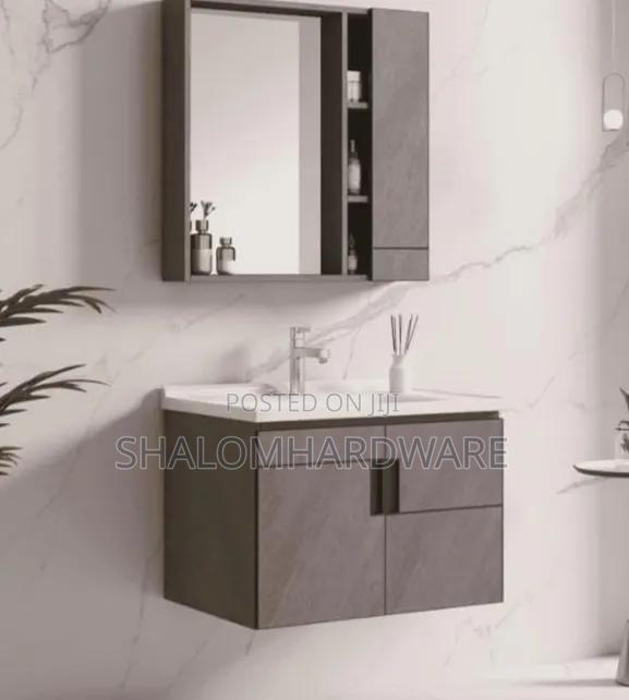 Carbinet Grey With Mirror Ad Light - main view