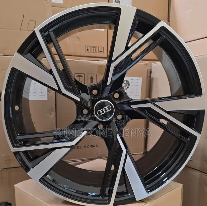 Size 18 Black Silver Audi Rims (4pcs)