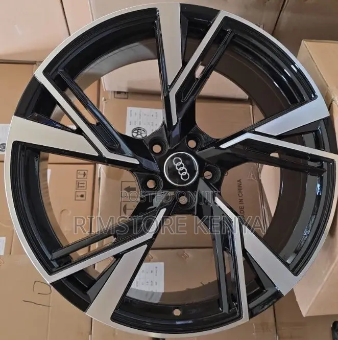 Size 18 Black Silver Audi Rims (4pcs)