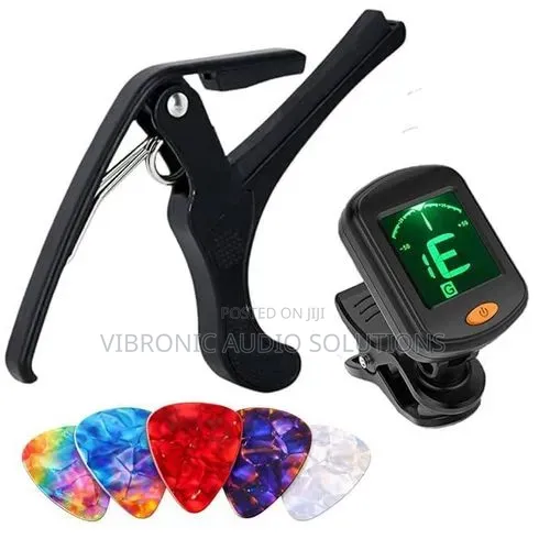 Bn Clip-on Guitar Tuner With Capo 5 Guitar Picks