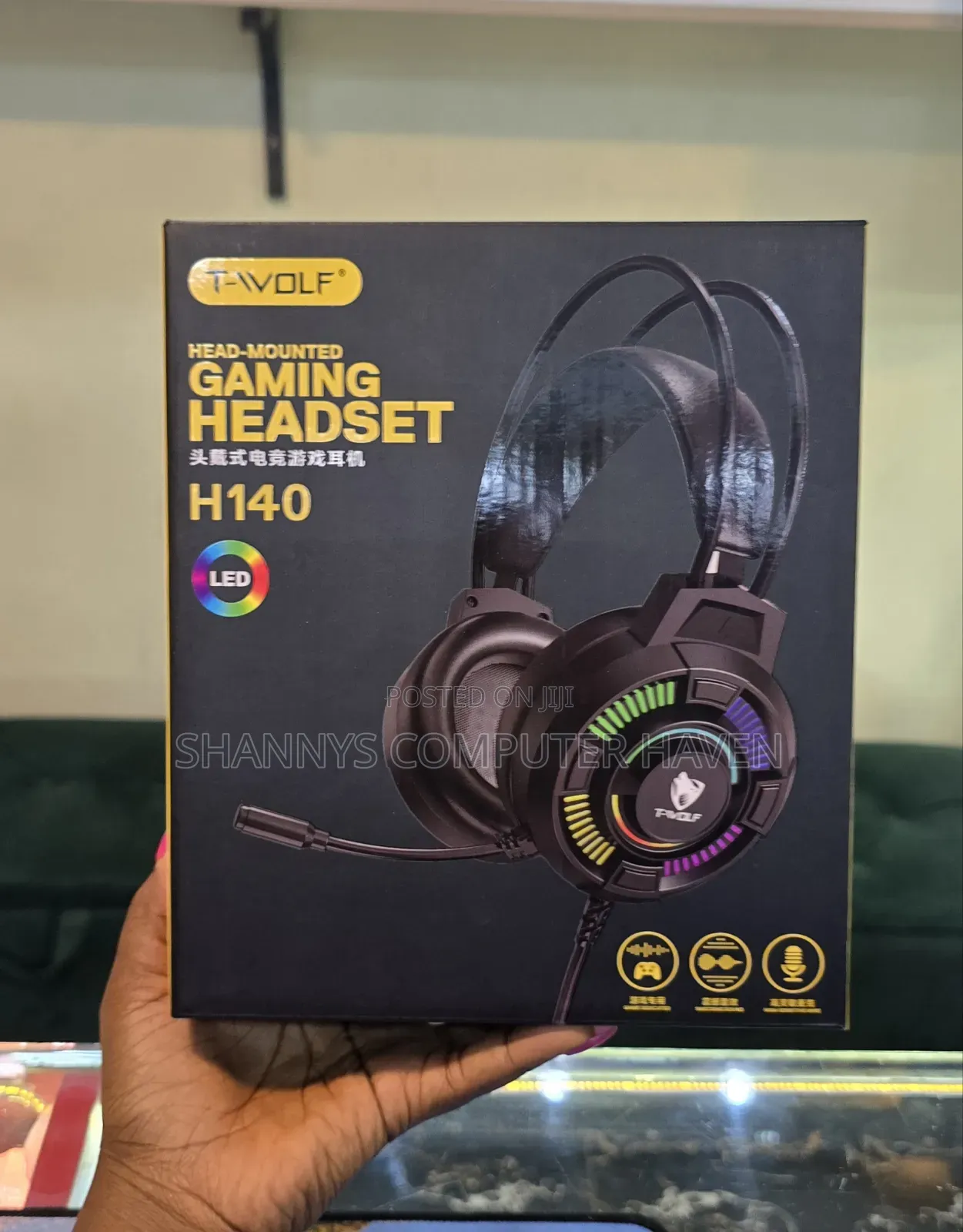 Twolf H140 Head-Mounted Gaming Headset With Led