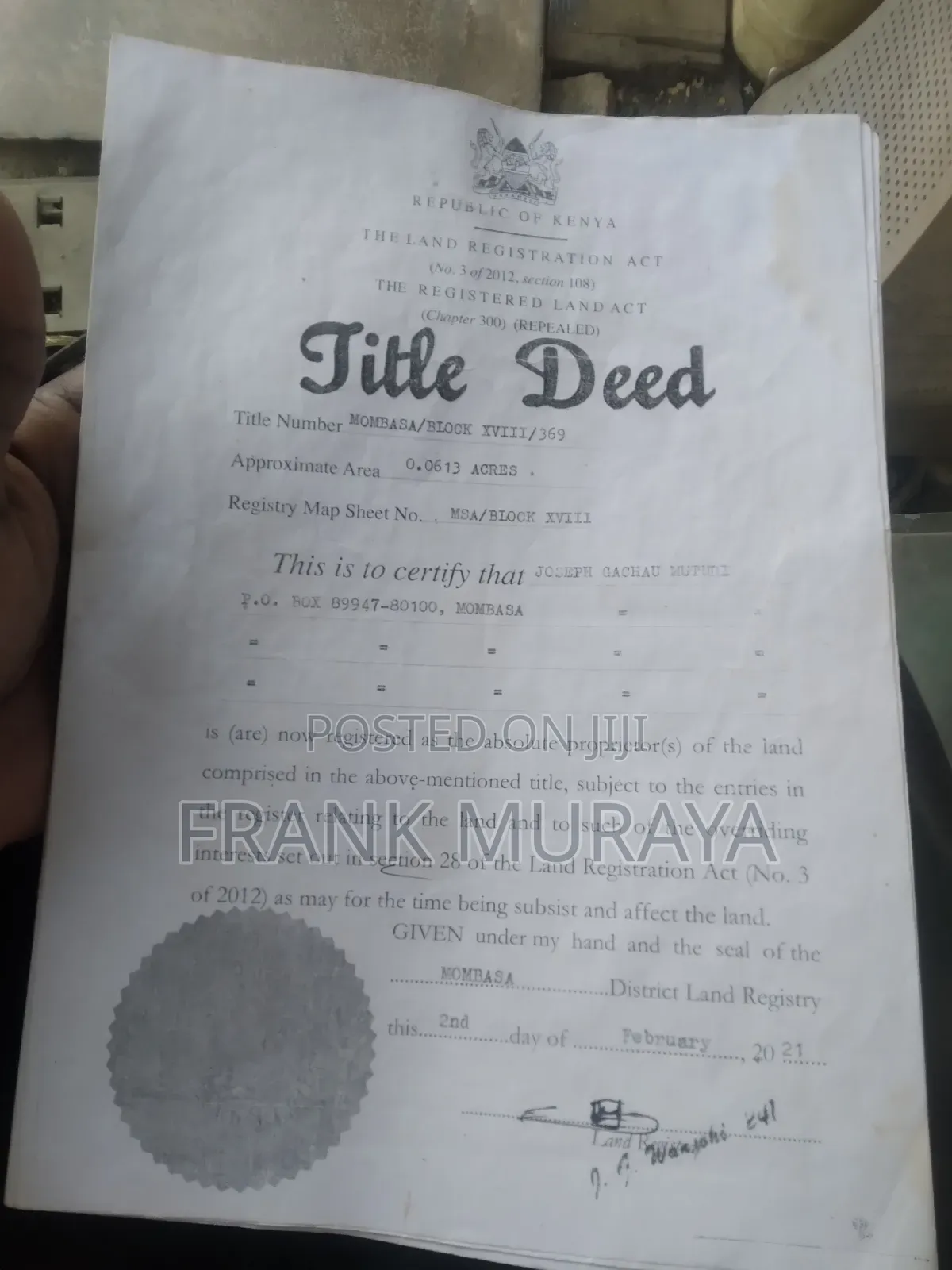 2 Plots 50x70 in Mombasa CBD Both for This Cash Is Good Deal
