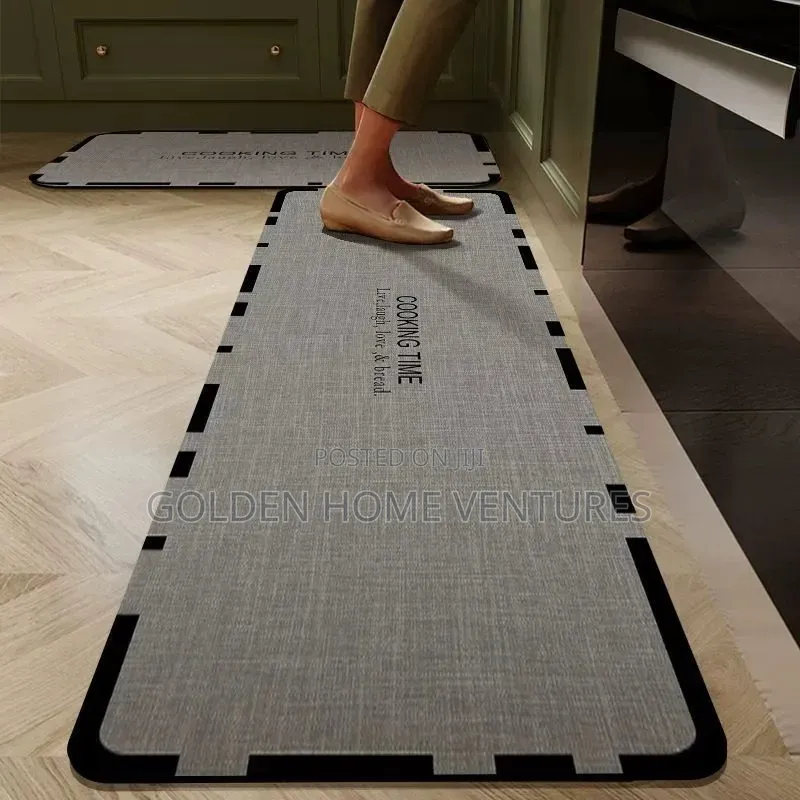 2Pcs Rubber Anti Slip Kitchen Floor Mats Runner Set