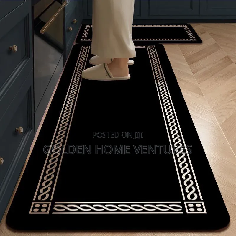 2Pcs Rubber Anti Slip Kitchen Floor Mats Runner Set